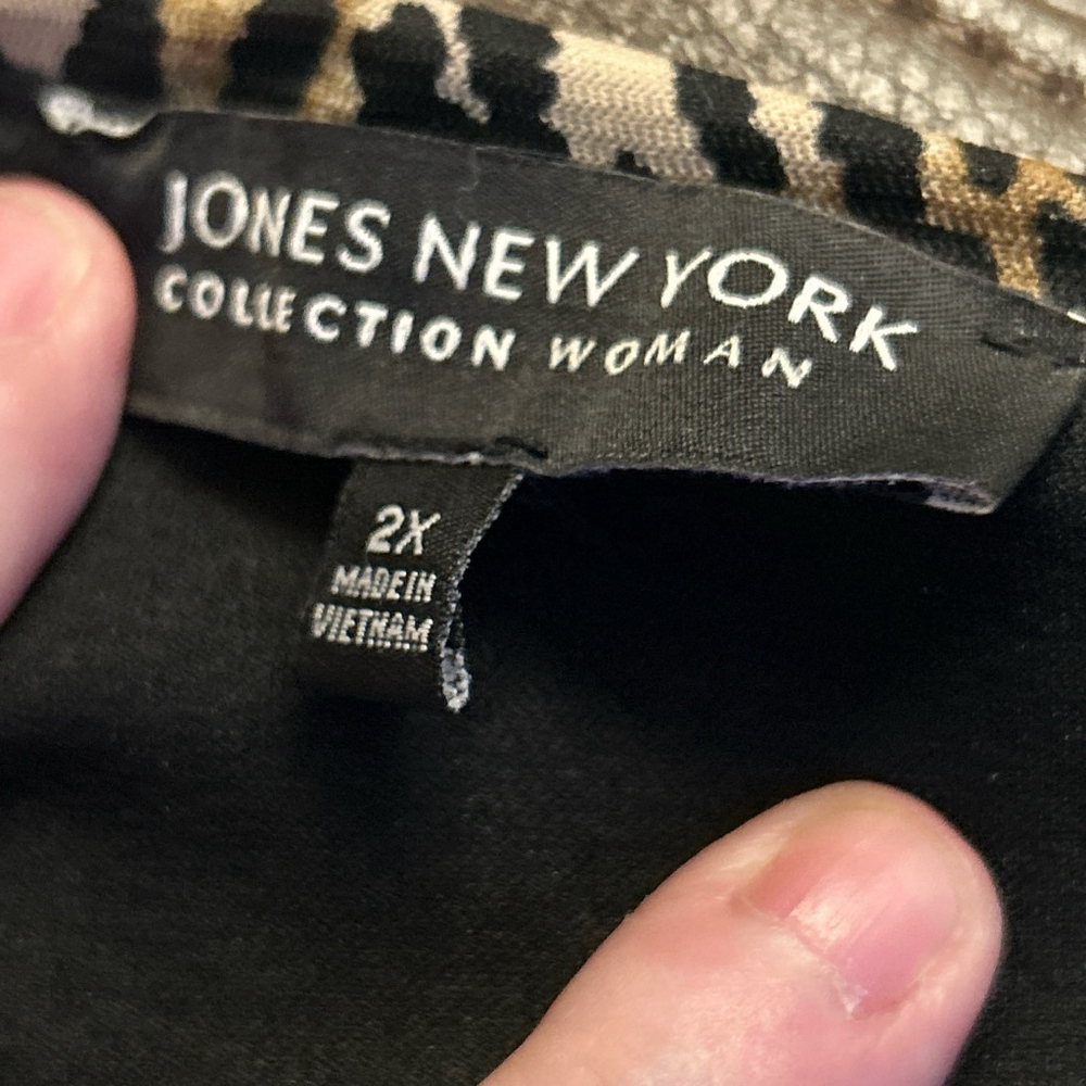 Jones New York Skirt Womens Brown Animal Print Size 2X - Picture 4 of 8